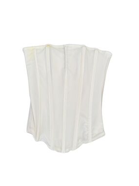 White Lace-Up Corset Top